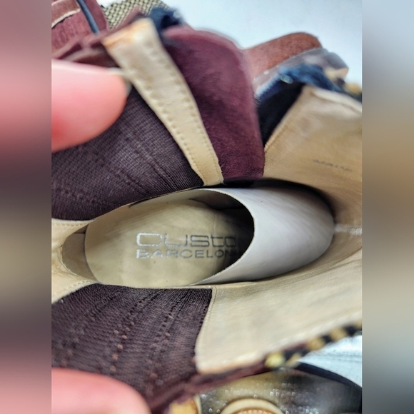 Custo Barcelona Pony-Style Calfskin Ankle Boots In Brown and Grey Size 38 - Picture 12 of 16